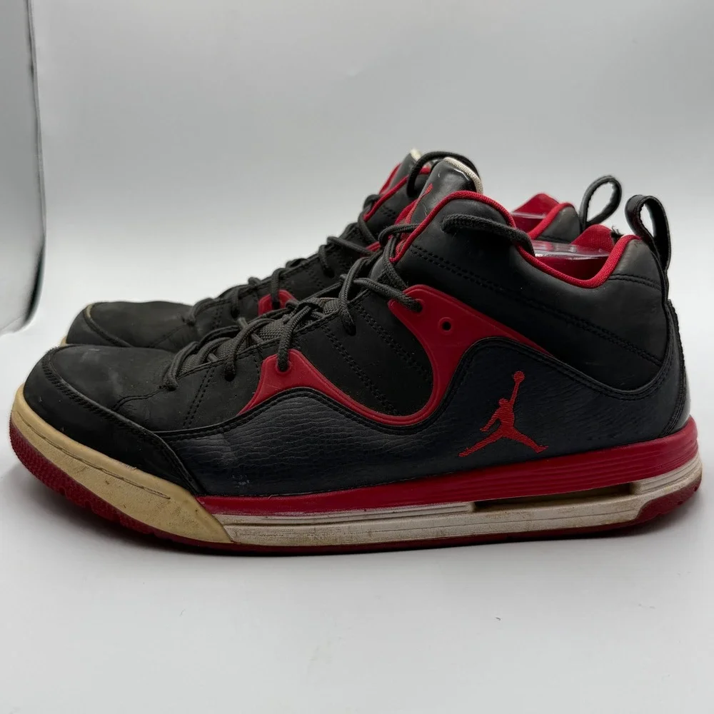 Nike Jordan Flight 45 Bred Black Red Sneakers‎ Mens 11 Retro Basketball Shoes